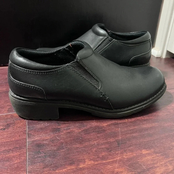 Eastland Shoes - Womens Eastland Double Down Leather Slip On Shoes Black 8.5 EUC Casual Work Wear